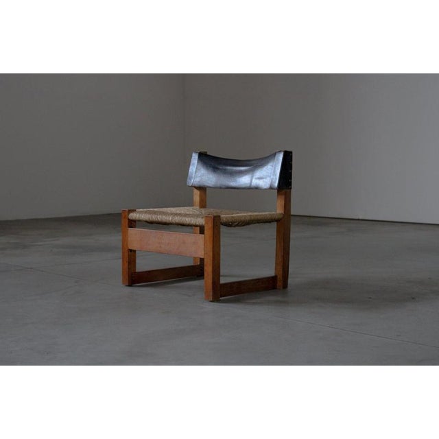 Vintage Dutch Low Chair with Rush Seating, 1960s For Sale - Image 13 of 14
