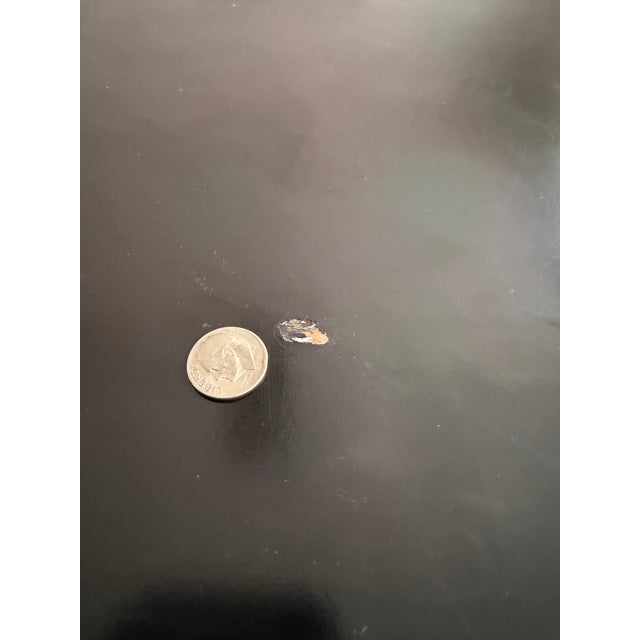 Black Giant Parsons Table in Black Lacquer With 3 Leaves For Sale - Image 8 of 11