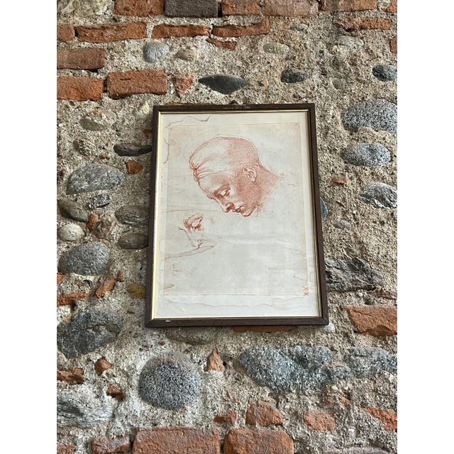 Mid-Century Modern After Leonardo Da Vinci, Michelangelo, 1950s, Paper For Sale - Image 3 of 4