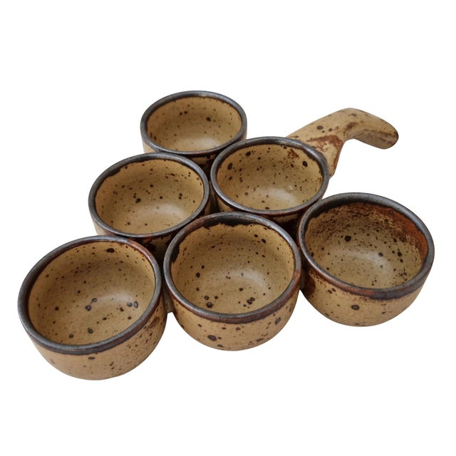 1970s French Pottery Escargot Snail Serving Dishes by Gres Rocaille a