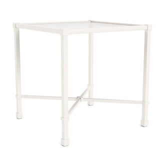 Brown Jordan Venetian 18" Square Occasional Table in Chalk For Sale
