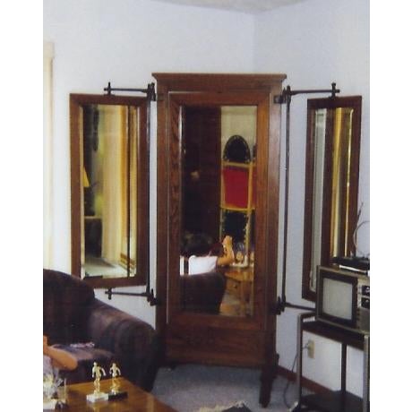 Traditional 1920 Oak Trifold Dressing Room Mirror For Sale - Image 3 of 10