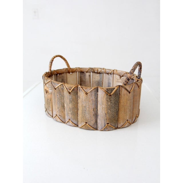 Vintage Bentwood Gathering Basket For Sale - Image 4 of 10