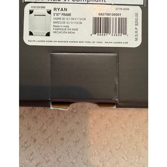 Ralph Lauren Home 5 X 7 Ryan Navy Picture Frame New in Box. Smooth and pebbled calfskin provide the Ryan frame with an...