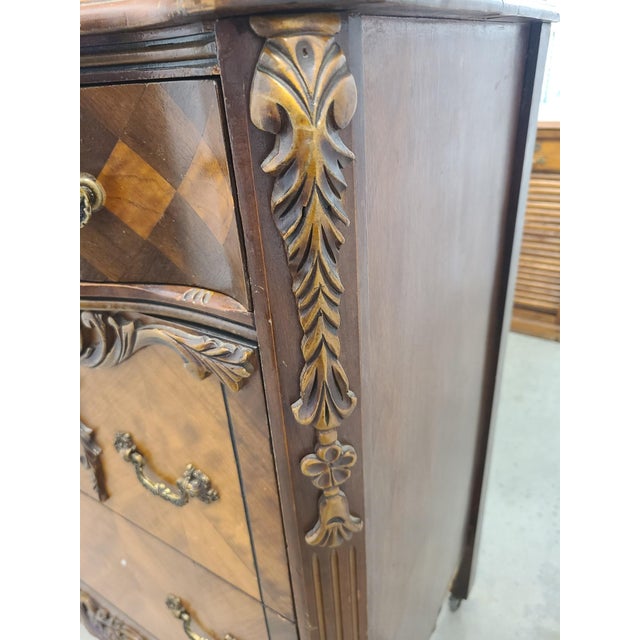 Antique French Style Bedroom Suite with Headboard & Footboard, Seven