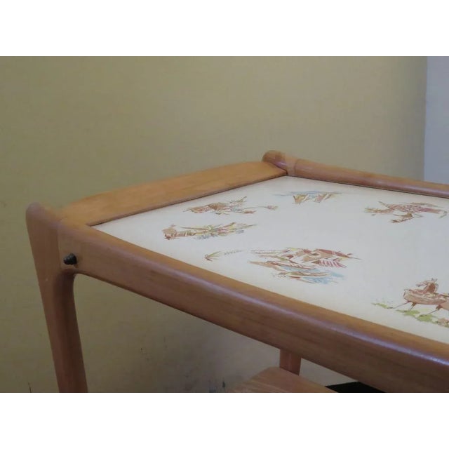 Wood Wood & Ceramic Trolley on Wheels, 1950s For Sale - Image 7 of 18