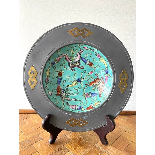 Vintage Butterfly Decorative Catchall Encased in Pewter For Sale - Image 9 of 9