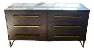 Six Drawer Dresser With Chevron Front