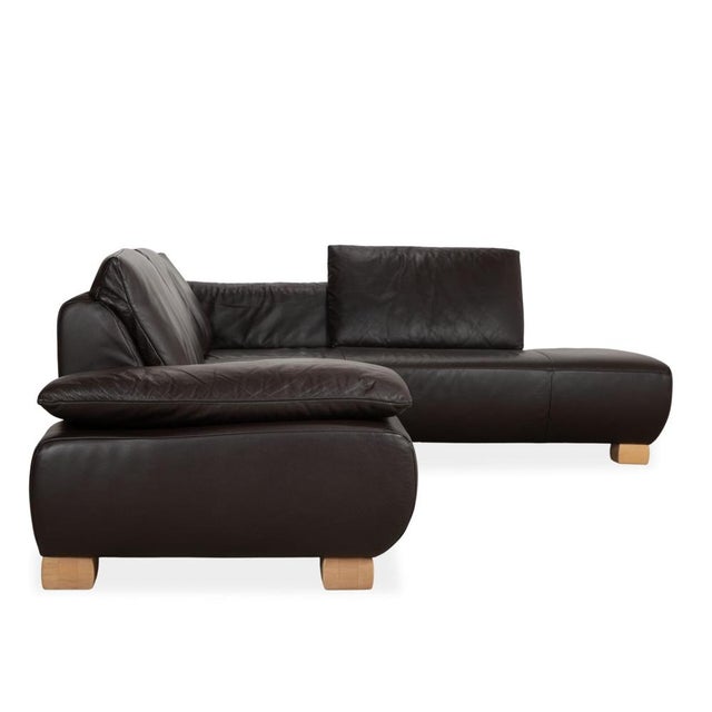 Dark Brown Leather Volare Corner Sofa with Manual Function from Koinor For Sale - Image 10 of 13