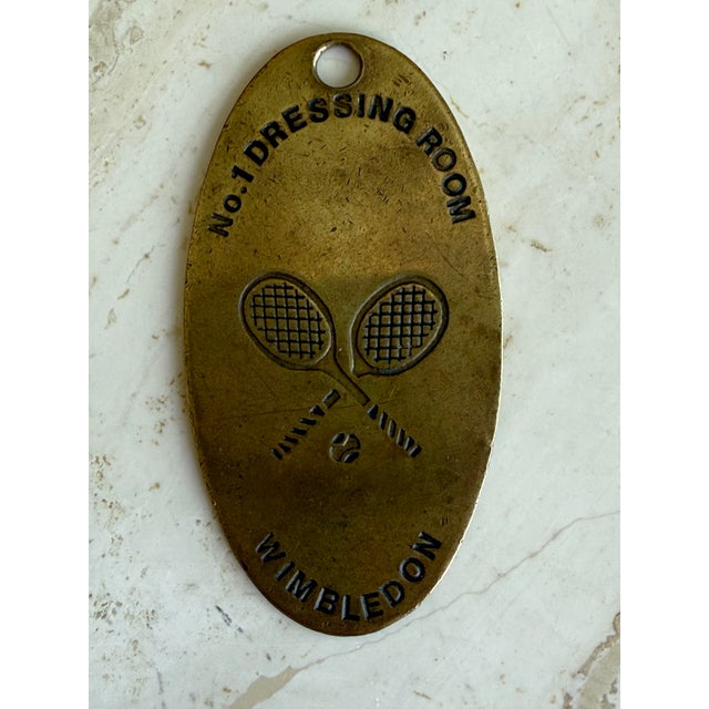 Vintage Wimbeldon Brass No. 1 Dressing Room Key Chain For Sale - Image 4 of 5
