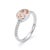 Contemporary Natural Morganite Engagement Wedding Ring, Pink Peach Gemstone Ring Us 7 For Sale - Image 3 of 3