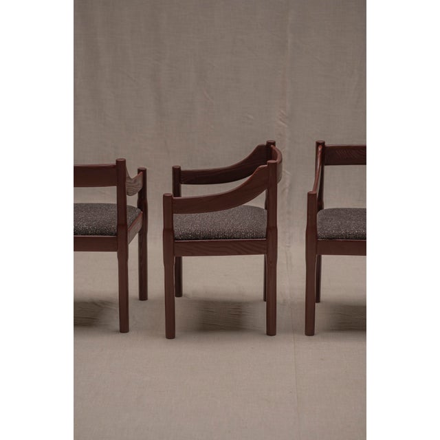 Vico Magistretti Burgundy Carimate Armchairs by Vico Magistretti, Italy, 1960s, Set of 4 For Sale - Image 4 of 18