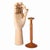 This is a wooden candlestick made by the artist Antonín Hepnar using a lathe. There is a nail at the top to hold the...