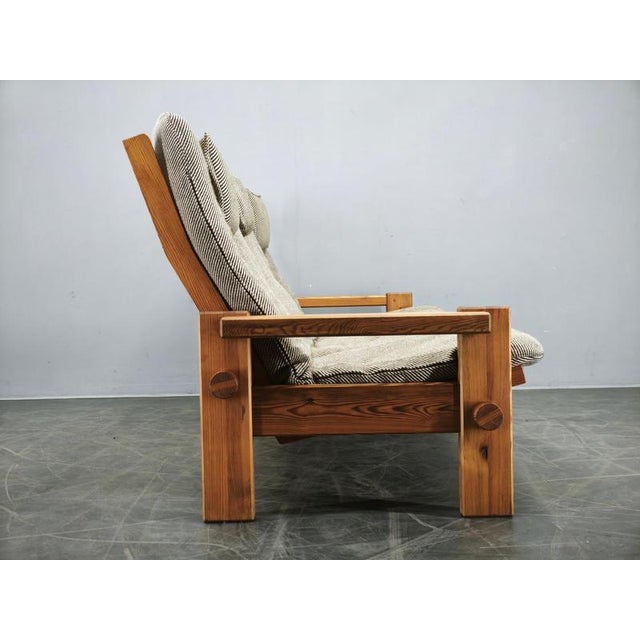 Gold Dymling Three-Seater Pine Sofa by Yngve Ekström for Swedese, 1970s For Sale - Image 8 of 16