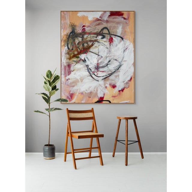 Abstract Contemporary Abstract Oil and Acrylic on Canvas "Wild Strawberry" by Tommaso Fattovich For Sale - Image 3 of 5