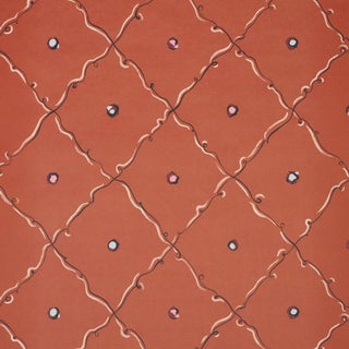Schumacher x Backdrop Colette Wallpaper In Red For Sale