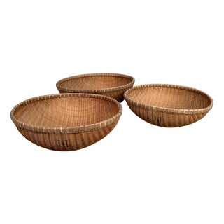 Japanese Shōwa Bamboo Baskets, 1960, Set of 3 For Sale
