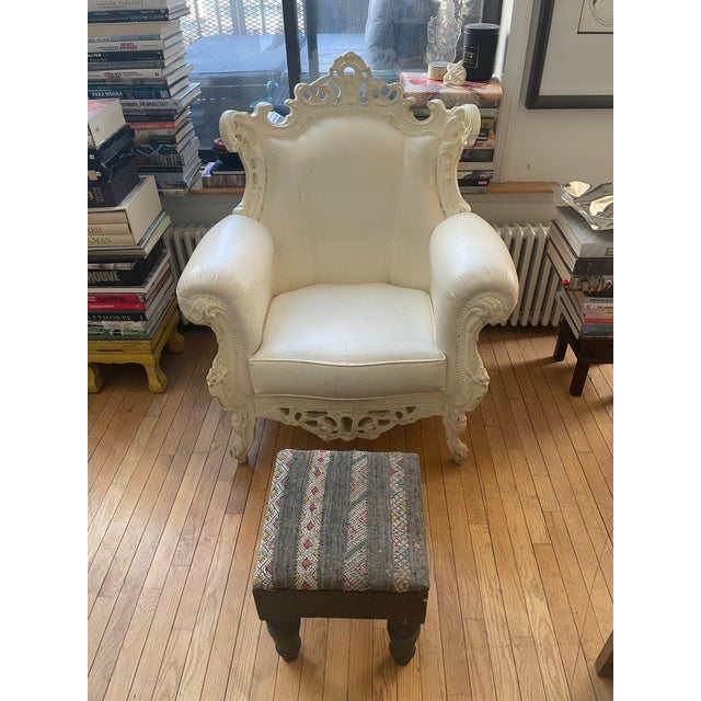 Baroque Mid 19th Century Baroque Revival Throne Armchair For Sale - Image 3 of 11