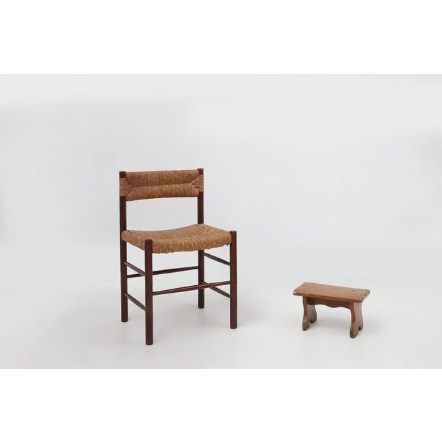 France / 1900 / stool / wood / rustic / mid-century / vintage / French provincial Small terracotta painted church stool,...