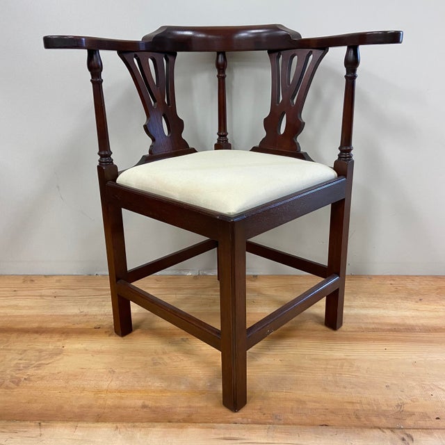 1980s Vintage The Bartley Collection Furniture Solid Mahogany Corner