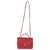 Red Red Chevron Calfskin Top Handle Flap Bag For Sale - Image 8 of 9