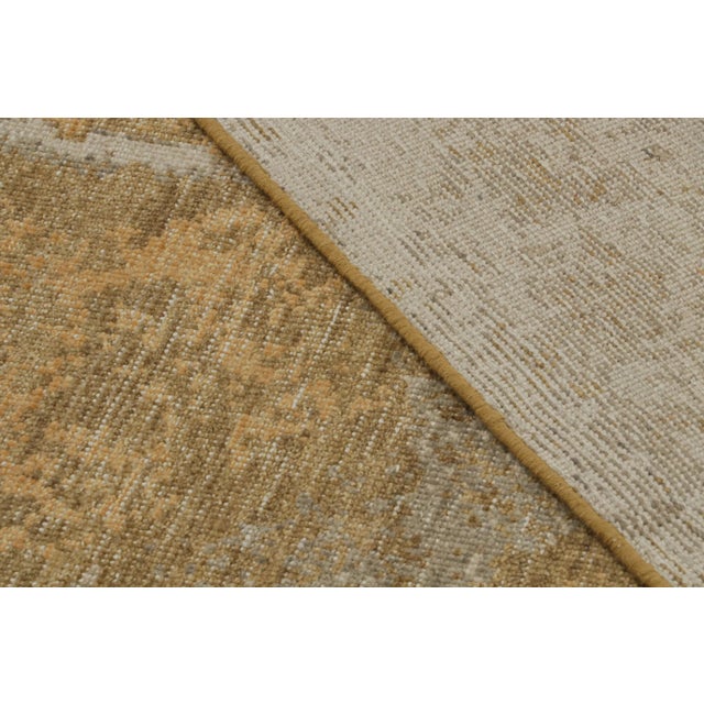 Textile Rug & Kilim’s Contemporary Distressed Abstract Rug in Gold For Sale - Image 7 of 7