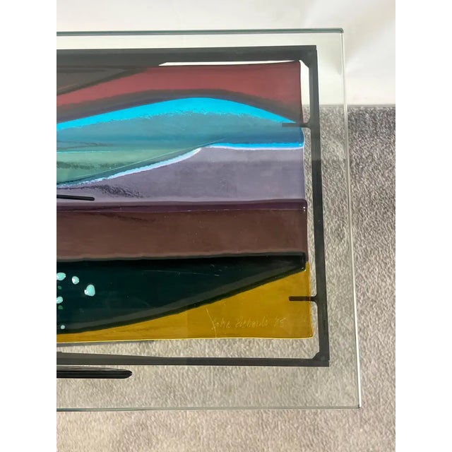 Sabra Richards Art Glass & Steel Sculptural Console Table, Signed & Dated 2008 For Sale - Image 11 of 18