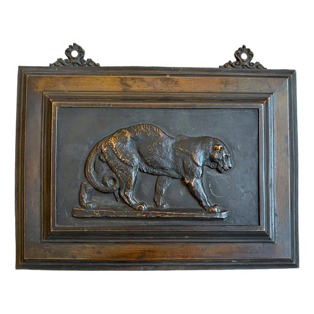 Bronze Bas Relief of Panther Merchant attributed to Attribué à Antoine-Louis Barye For Sale