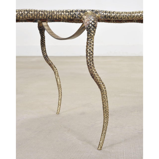 Sylvan s.f. Brass Leather Strap Viper Bench or Cocktail Table For Sale - Image 16 of 17