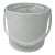 Signed Georges Briard Mid-Century White Vinyl & Lucite Ice Bucket With 22k Gold Hallmark For Sale