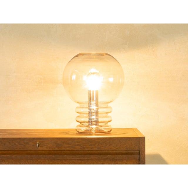 Mid-Century Modern Bulb Table Lamp from Glashütte Limburg, 1970s For Sale - Image 3 of 7