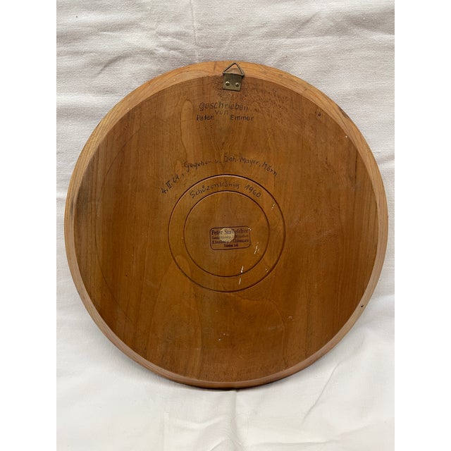 Folk Art Vintage German Painted Wooden Shooting Target For Sale - Image 3 of 3