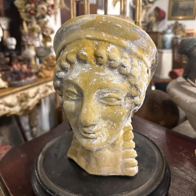 1930s 1930s Neo Classical Hand-Crafted Terracotta Sicilian Bust of Apollo For Sale - Image 5 of 12