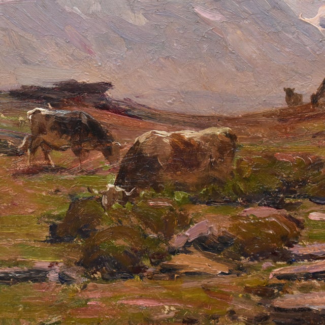 Clovis Frédérick Terraire, Landscape with Young Shepherdess, 20th Century, Oil Painting on Canvas, Framed For Sale - Image 7 of 11