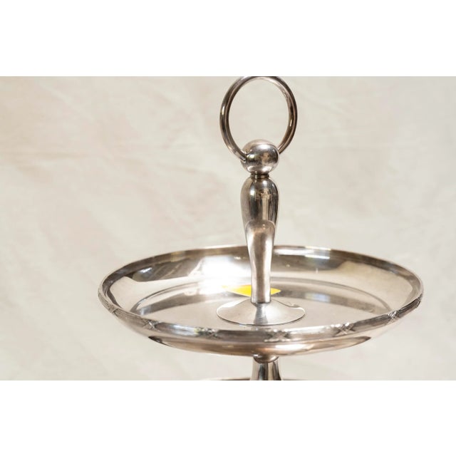 Circa 1880 French Silverplate Three-Tier Dessert Stand For Sale - Image 4 of 8