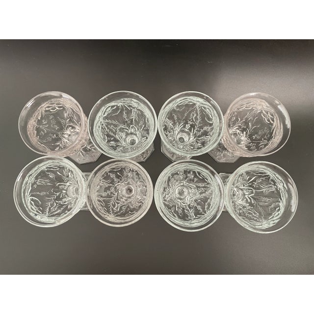 Mid-Century Modern McKee Depression Glass Rock Crystal Clear 7.5 Oz Low Water Goblets - Set of 8 For Sale - Image 3 of 10