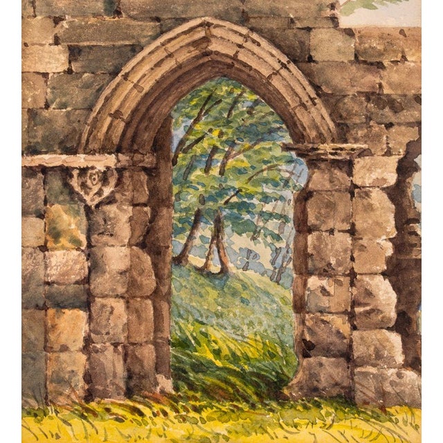English English School "Easby Abbey" Watercolor on Paper For Sale - Image 3 of 6