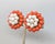 Trifari Vintage 1958 Signed Crown Trifari Faux-Coral & Pearl Clip Earrings-2 Pieces For Sale - Image 4 of 8