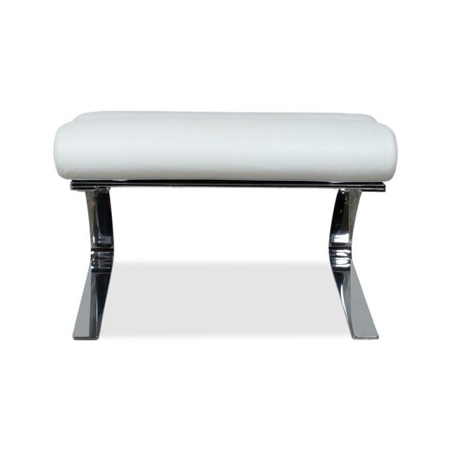 Set of Sinus Lounge Chair and Ottoman in White Leather and Chrome from Cor For Sale - Image 18 of 18