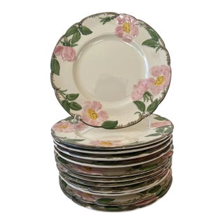 Mid 20th Century Franciscan Desert Rose Earthenware Salad Plate - Set of 12 For Sale