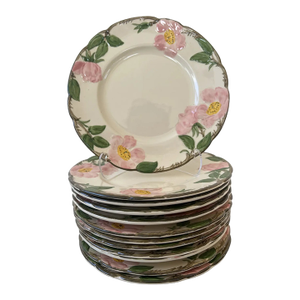 Mid 20th Century Franciscan Desert Rose Earthenware Salad Plate - Set of 12