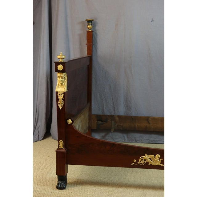 Antique Empire Bed in Mahogany, 1820 For Sale - Image 4 of 14