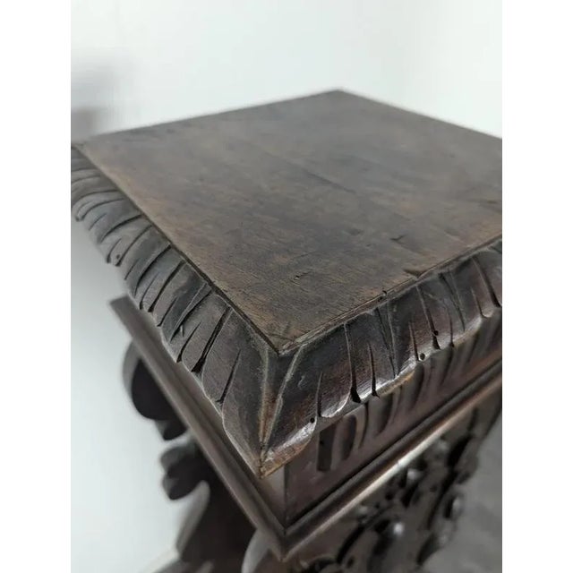 Italian Renaissance Style Walnut Selette For Sale - Image 5 of 10