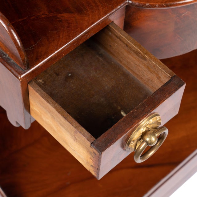 American Neoclassic Mahogany Demilune Dressing Stand on Brass Castors, 1830 For Sale - Image 11 of 15