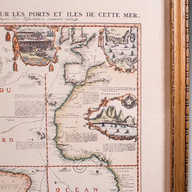 Vintage Voyage Map, French, After Henri Chatelain, Americas, Framed Cartography For Sale - Image 6 of 12