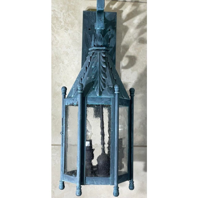 Exquisite Single Iron Wall Lantern - A Timeless Architectural Accent For Sale - Image 4 of 11