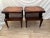 Wood 1900s Victorian Two Tier Side Tables Flame Mahogany Embossed Leather Top For Sale - Image 7 of 11