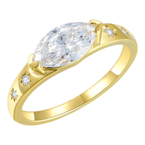 Kai Vintage Starlight 1.04 CTW Marquise Lab Grown Diamond East-West Ring in 14k Gold (All Sizes Available)