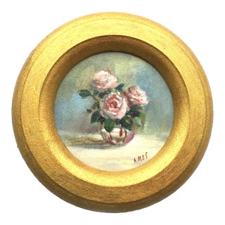 Framed Original Floral Roses Painting Victorian Style Wall Decor by Valeriya Serova For Sale