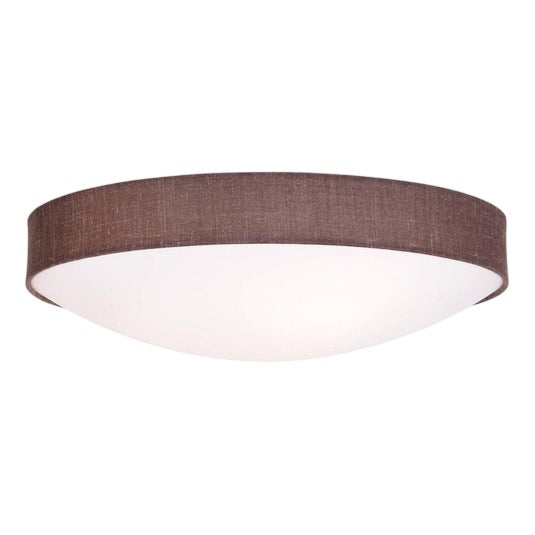 Kant Ceiling Lamp in Brown Textile & Opal Acrylic from Konsthantverk For Sale